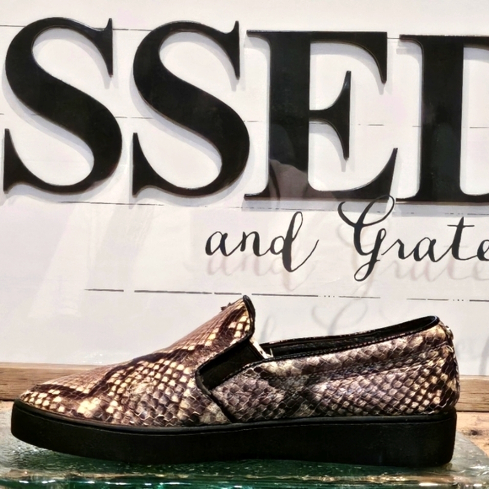 Micheal Kors Snakeskin Effect Slip On Sneakers Wmns Sz 6.5 - Picture 3 of 12